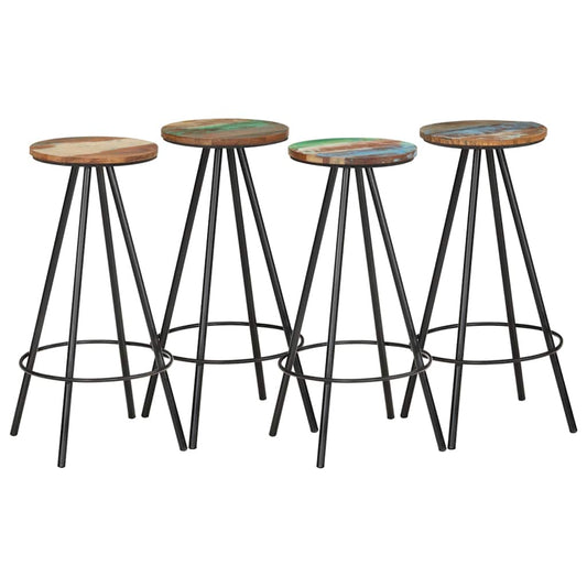 Barhocker 4 Stk. Massives Altholz