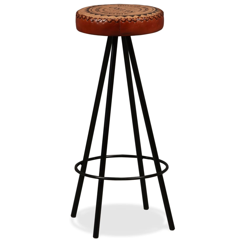Barhocker 2 Stk. Echtleder