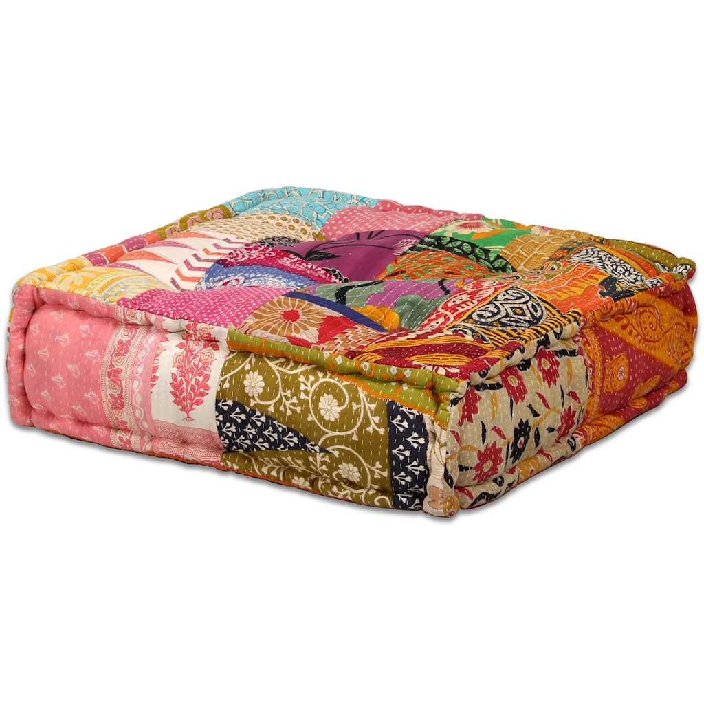 2-Sitzer Modularer Pouf Patchwork Stoff