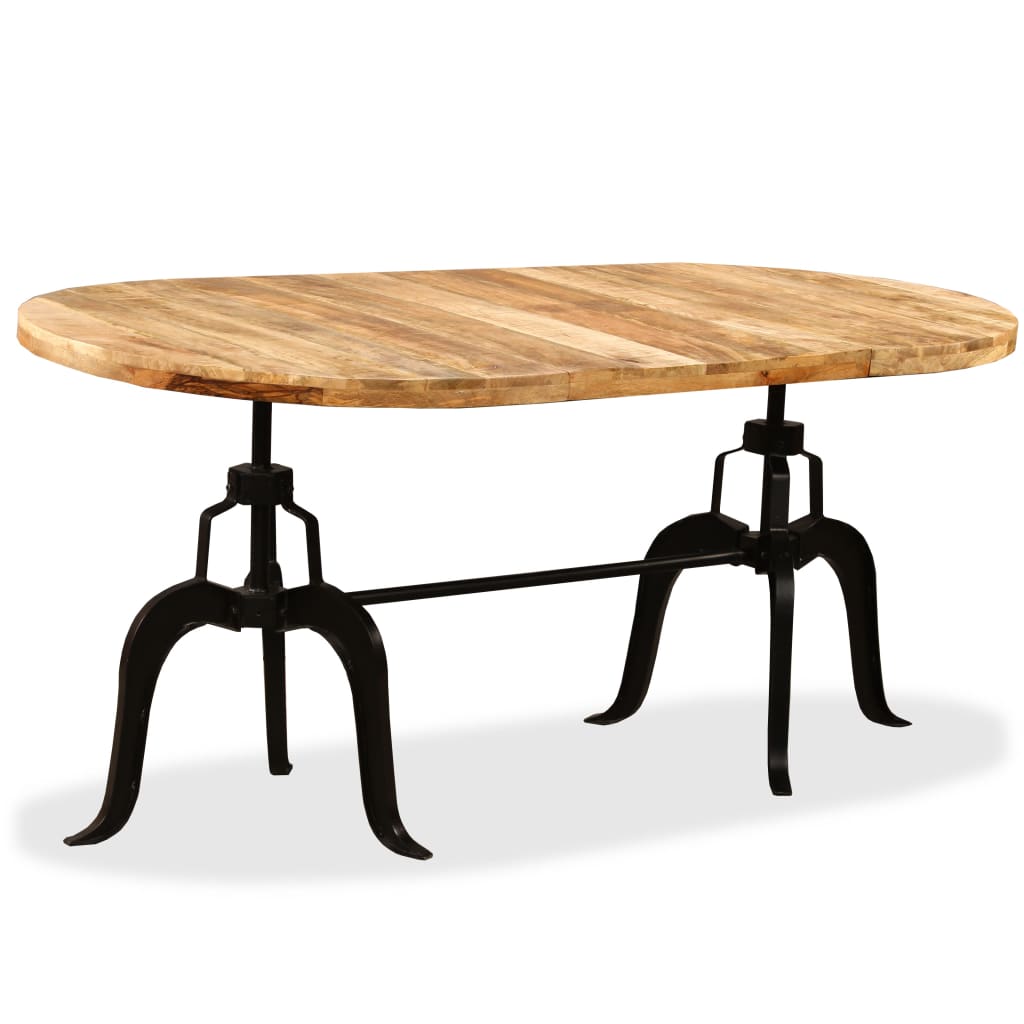 Table à manger en bois de manguier massif et acier 180 cm