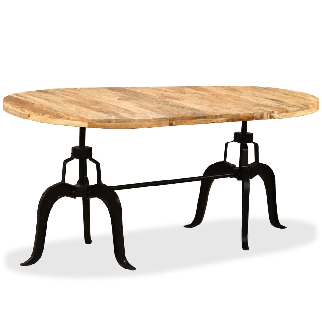 Table à manger en bois de manguier massif et acier 180 cm