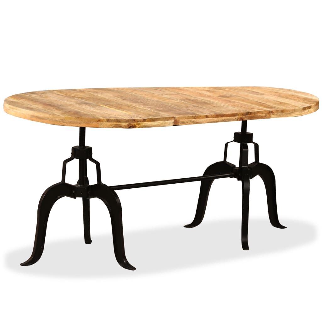 Table à manger en bois de manguier massif et acier 180 cm