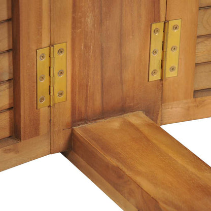3-tlg. Bistro-Set mit Klappstühlen Massivholz Teak