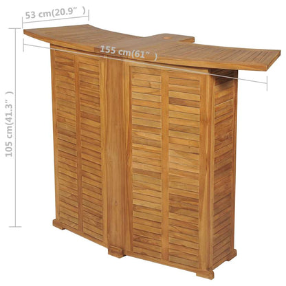 3-tlg. Bistro-Set mit Klappstühlen Massivholz Teak