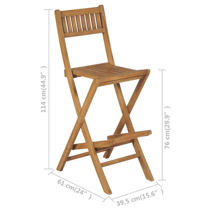 3-tlg. Bistro-Set mit Klappstühlen Massivholz Teak