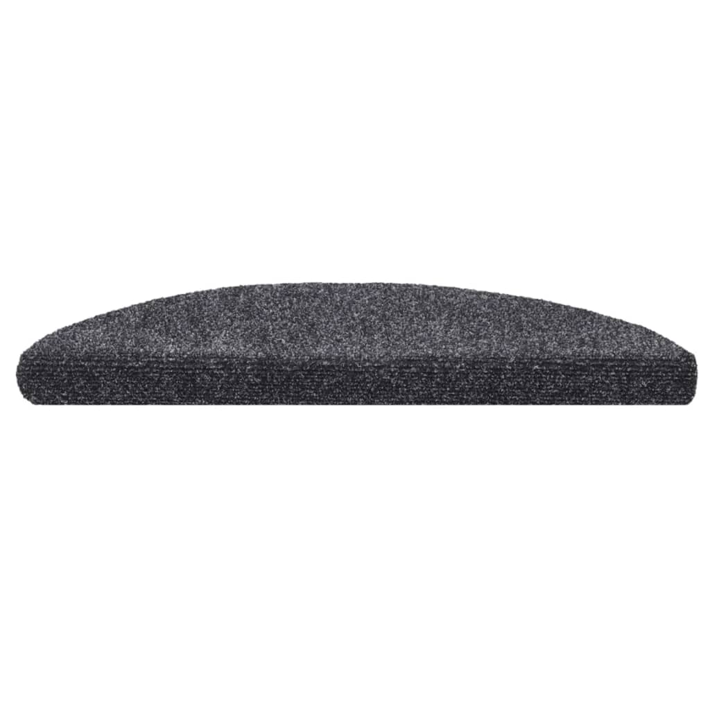 Stufenmatten Selbstklebend 15 Stk. 56x17x3 cm Dunkelgrau Halbrund