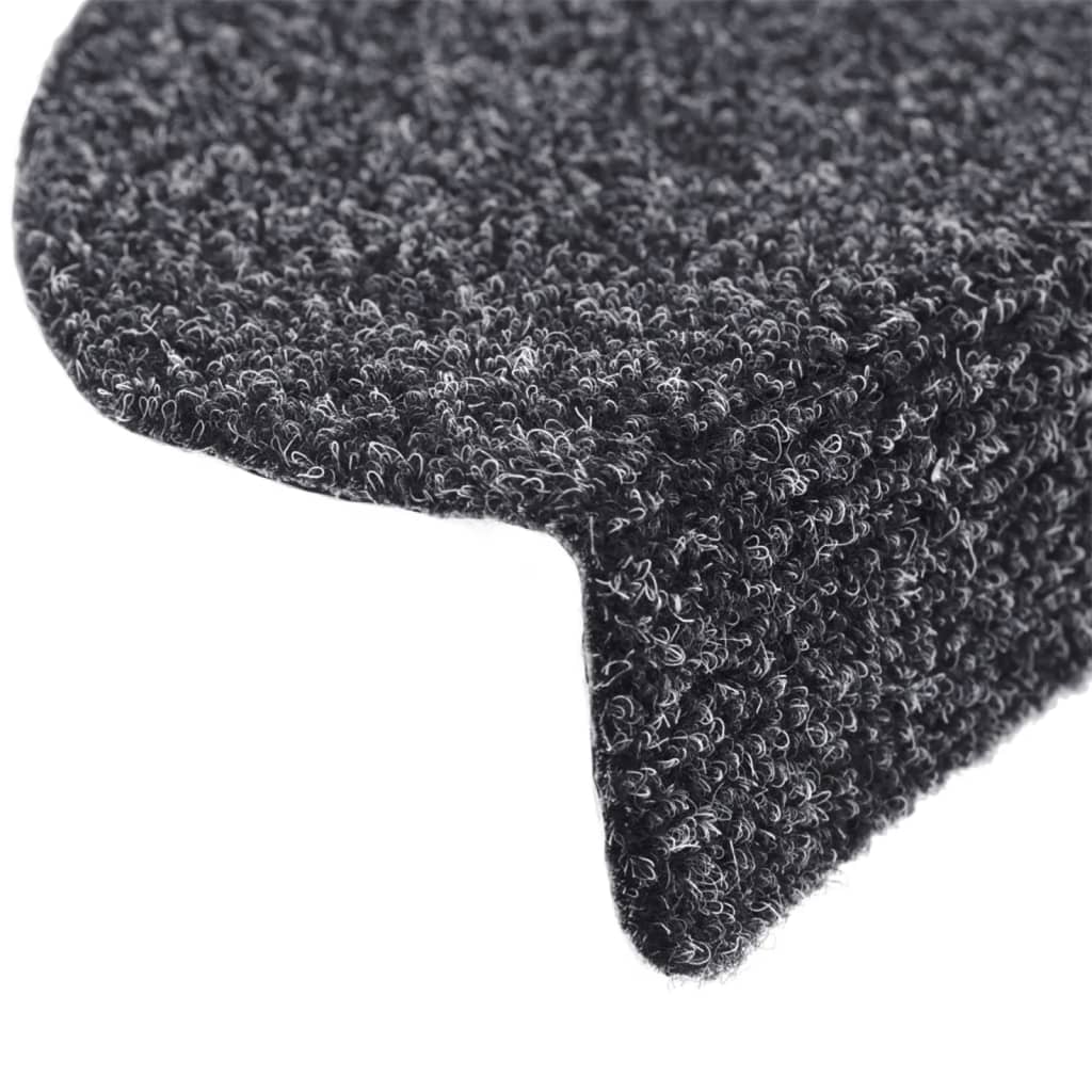 Stufenmatten Selbstklebend 15 Stk. 56x17x3 cm Dunkelgrau Halbrund