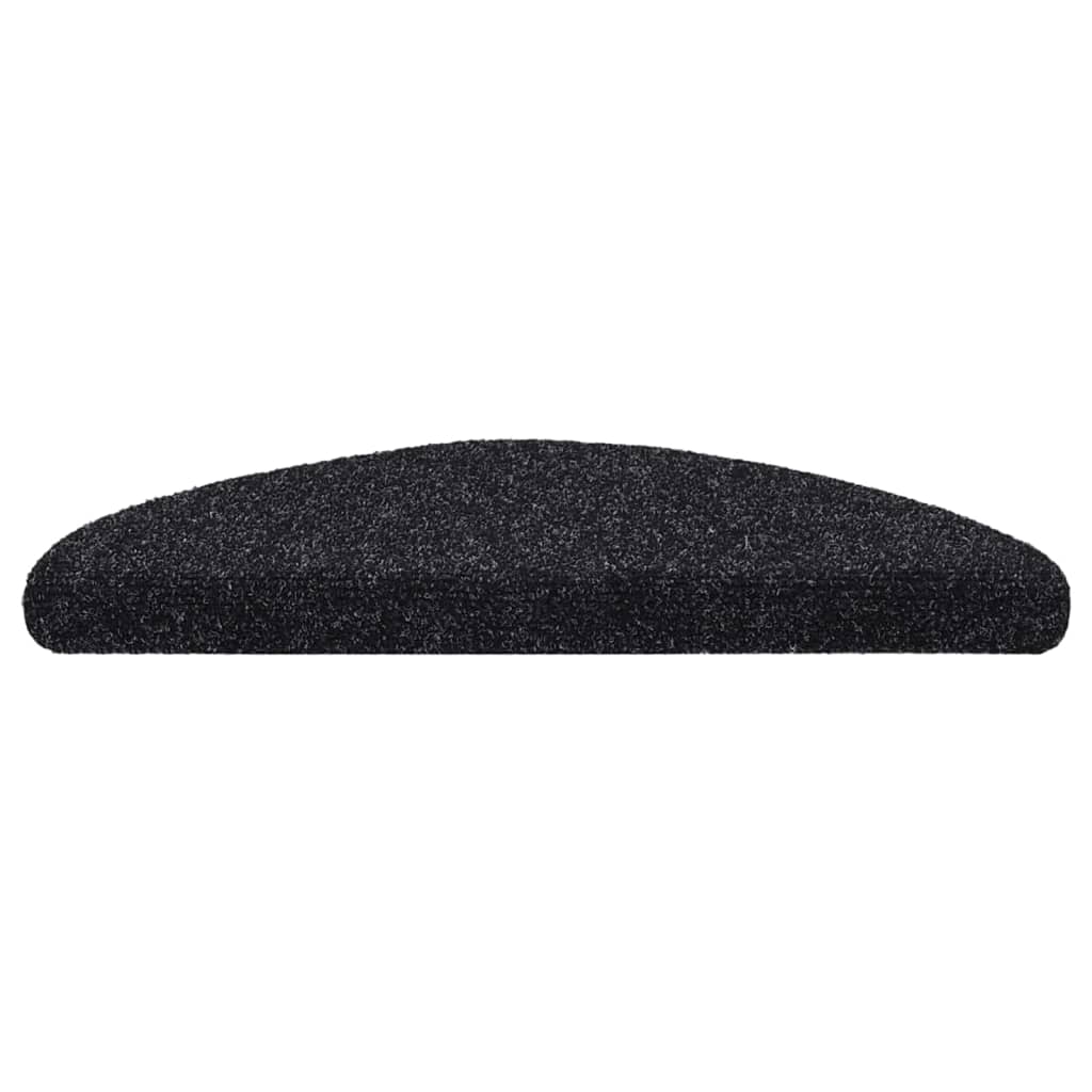 Stufenmatten Selbstklebend 15 Stk. 56x17x3 cm Schwarz Halbrund