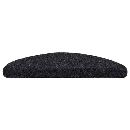Stufenmatten Selbstklebend 15 Stk. 56x17x3 cm Schwarz Halbrund