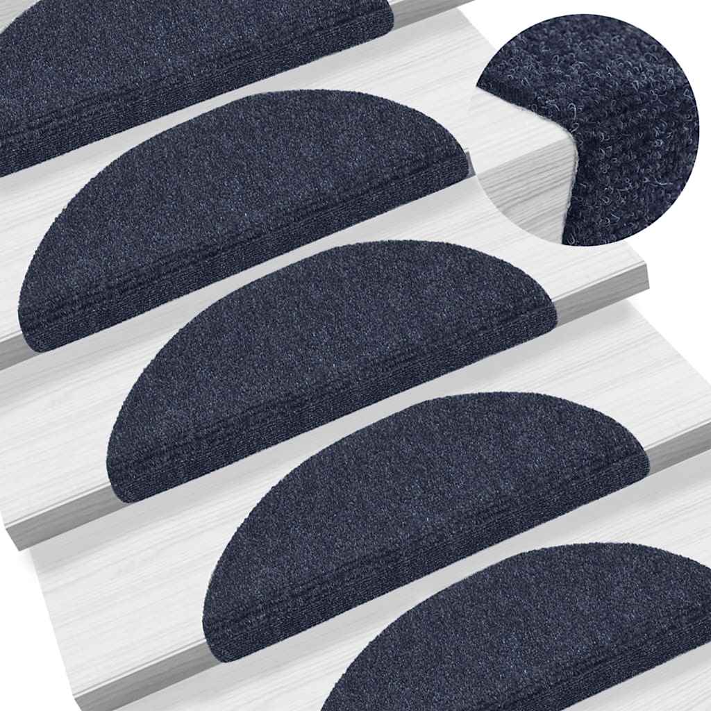 Stufenmatten Selbstklebend 15 Stk. 56x17x3 cm Blau Halbrund