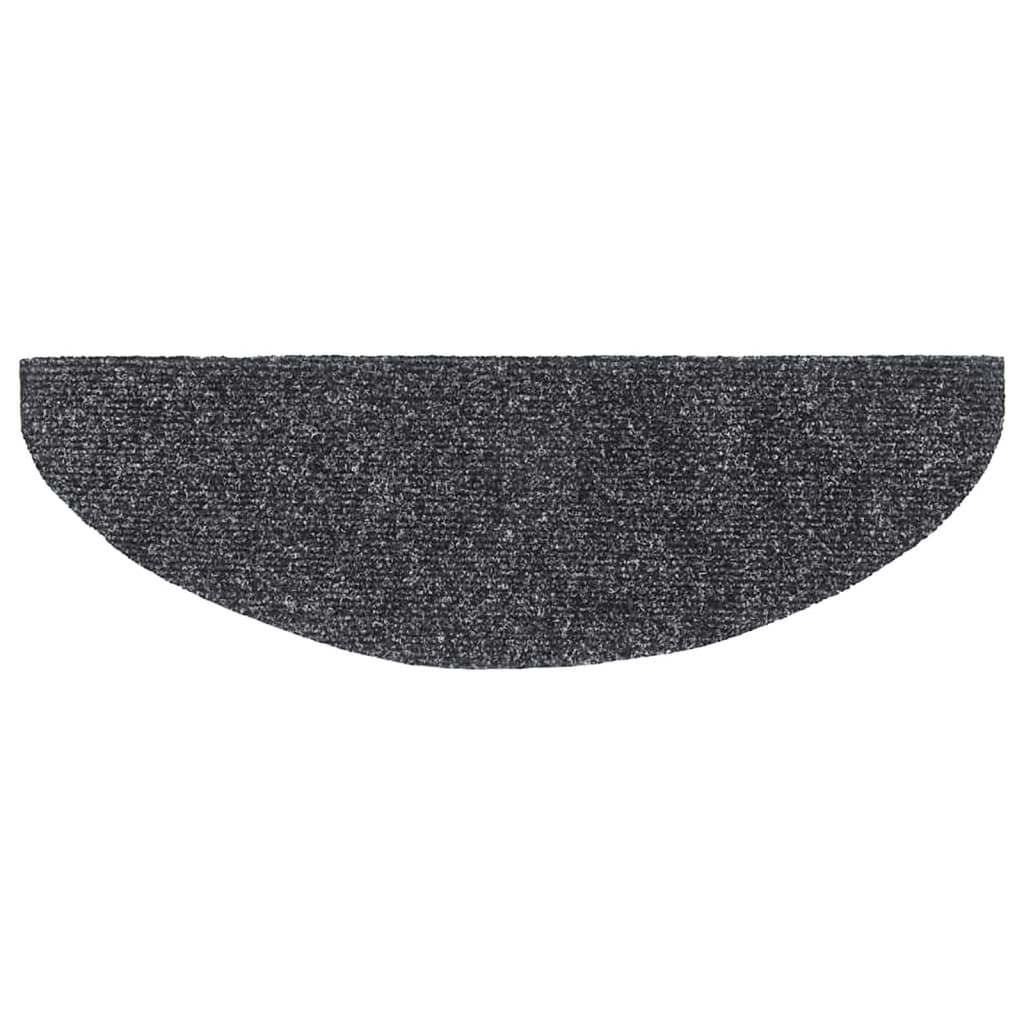 Stufenmatten Selbstklebend 15 Stk. 65x21x4 cm Dunkelgrau Halbrund Groß