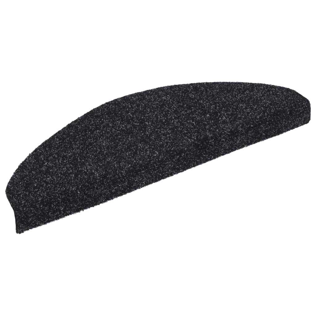 Stufenmatten Selbstklebend 15 Stk. 65x21x4 cm Schwarz Halbrund Groß