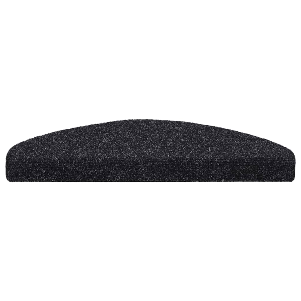 Stufenmatten Selbstklebend 15 Stk. 65x21x4 cm Schwarz Halbrund Groß