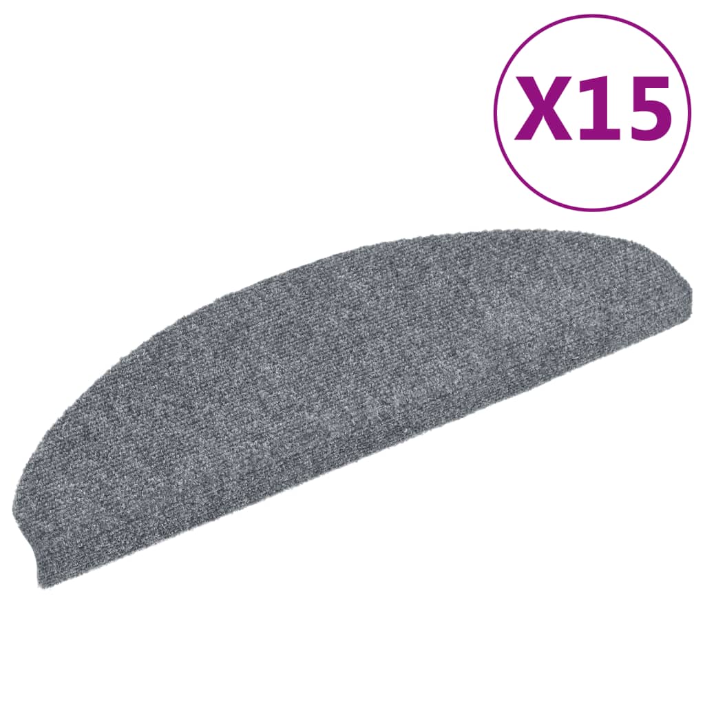 Stufenmatten Selbstklebend 15 Stk. 65x21x4 cm Hellgrau Halbrund Groß