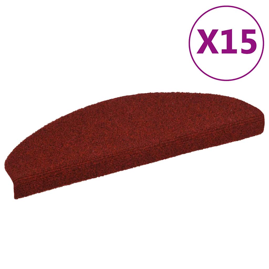 Stufenmatten Selbstklebend 15 Stk. 65x21x4 cm Bordeauxrot Halbrund Groß