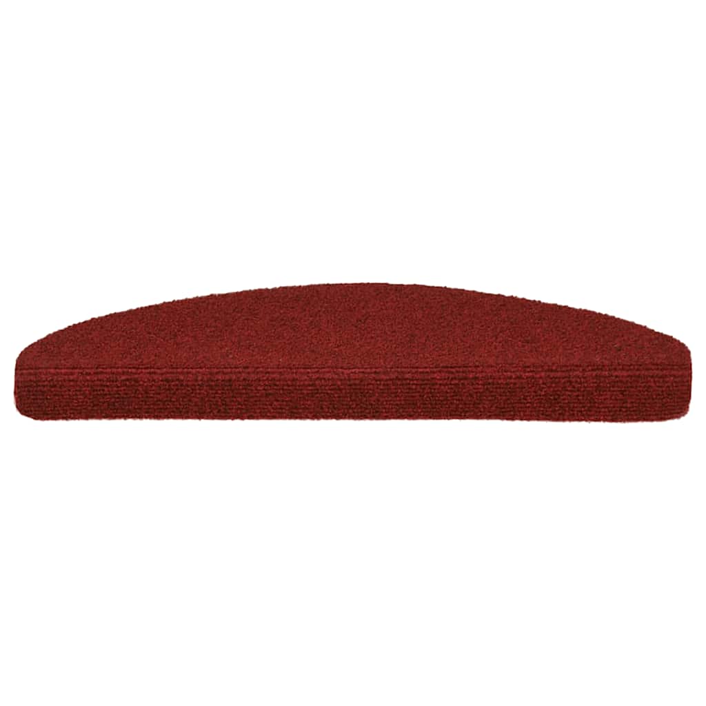 15-tlg Selbstklebende Treppenmatten Nadelvlies 65x21x4cm Rot