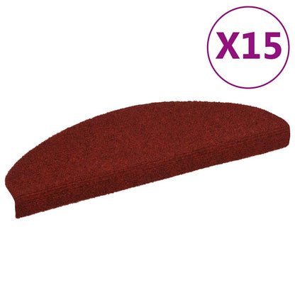 Stufenmatten Selbstklebend 15 Stk. 65x21x4 cm Bordeauxrot Halbrund Groß
