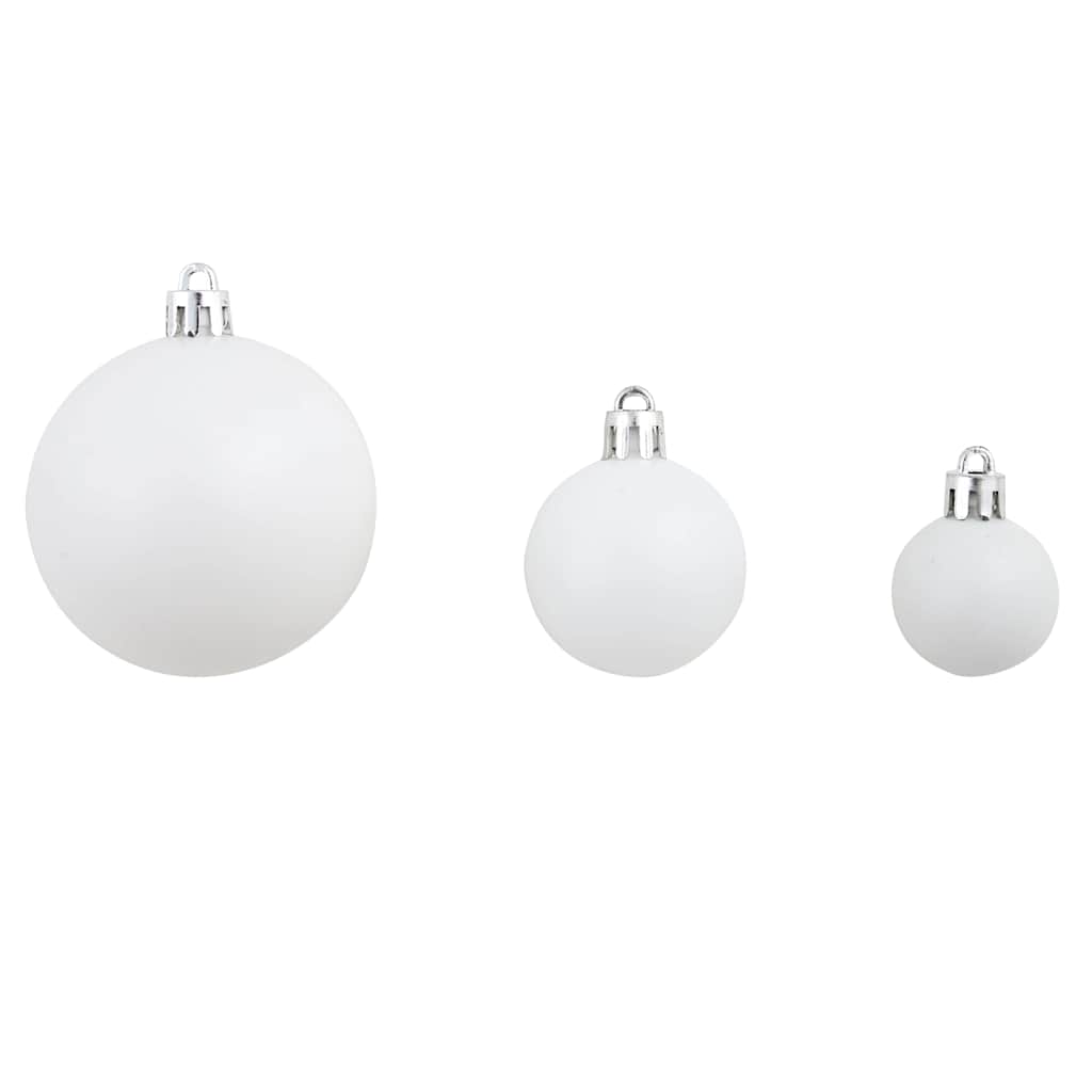 100-tlg. Weihnachtskugel-Set 3/4/6 cm Weiß/Grau