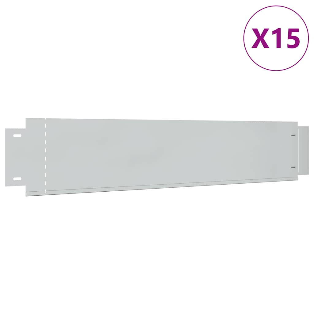 Rasenkanten 15 Stk. Verzinkter Stahl 100 x 20 cm