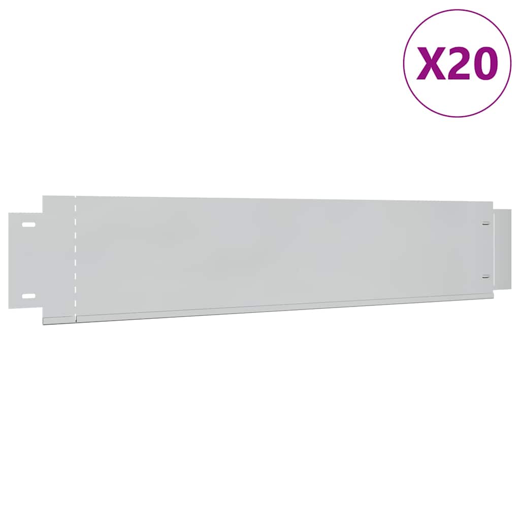 Rasenkanten 20 Stk. Verzinkter Stahl 100 x 20 cm