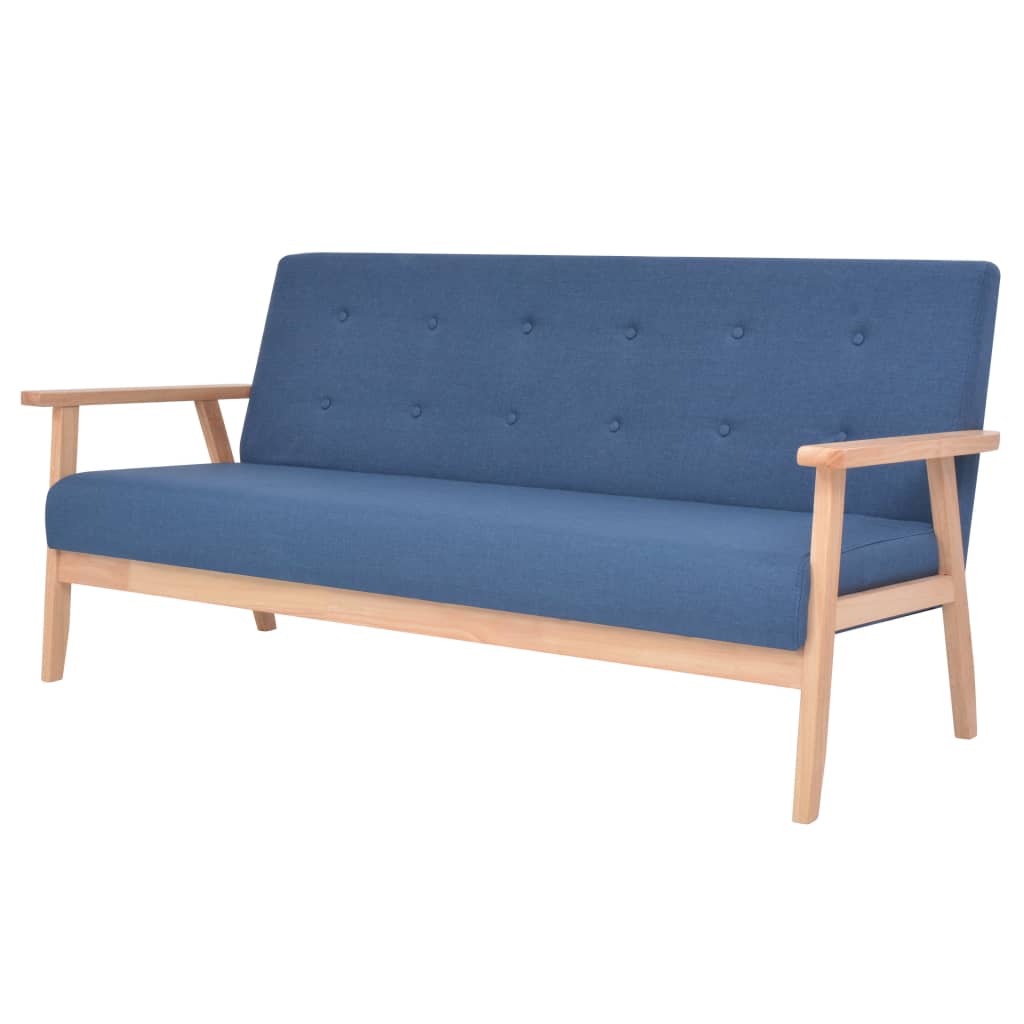 Sofagarnitur 2-tlg. Stoff Blau