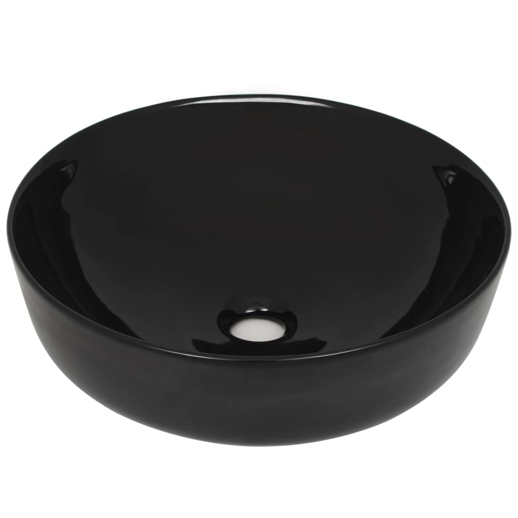 Waschbecken Keramik Rund Schwarz 41,5 x 13,5 cm