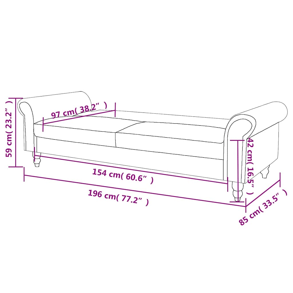 2-Sitzer Schlafsofa mit Armlehnen Künstliches Wildleder Braun