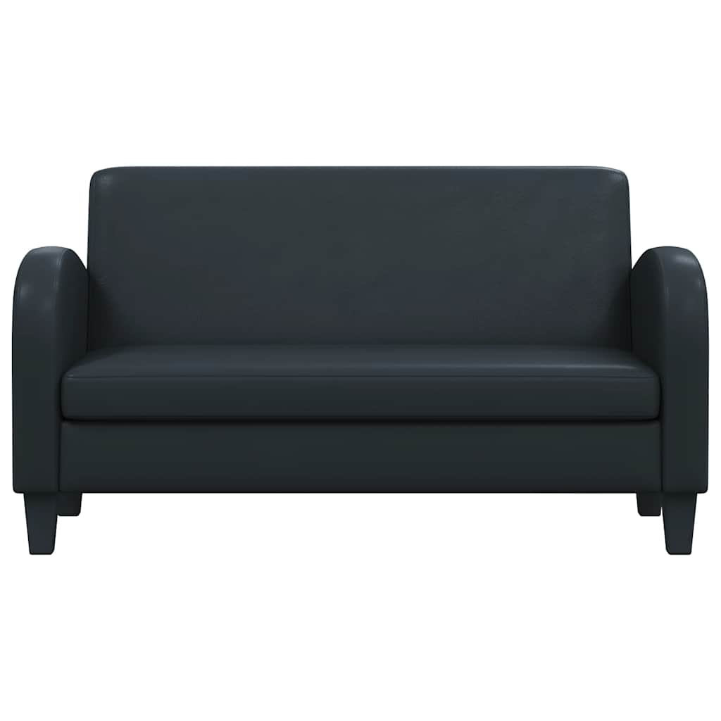 Sofa 2-Sitzer Kunstleder Schwarz