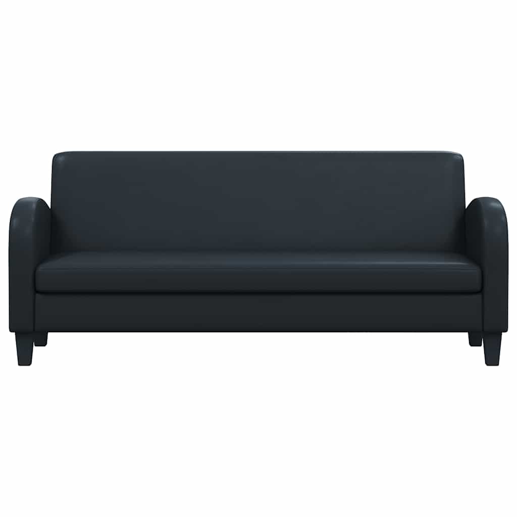 3-Sitzer-Sofa Kunstleder Schwarz