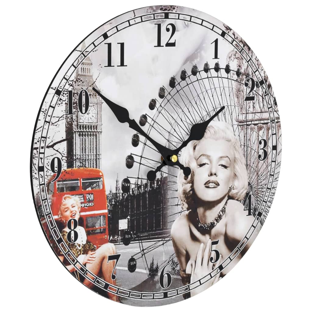 Horloge murale vintage Marilyn Monroe 30 cm