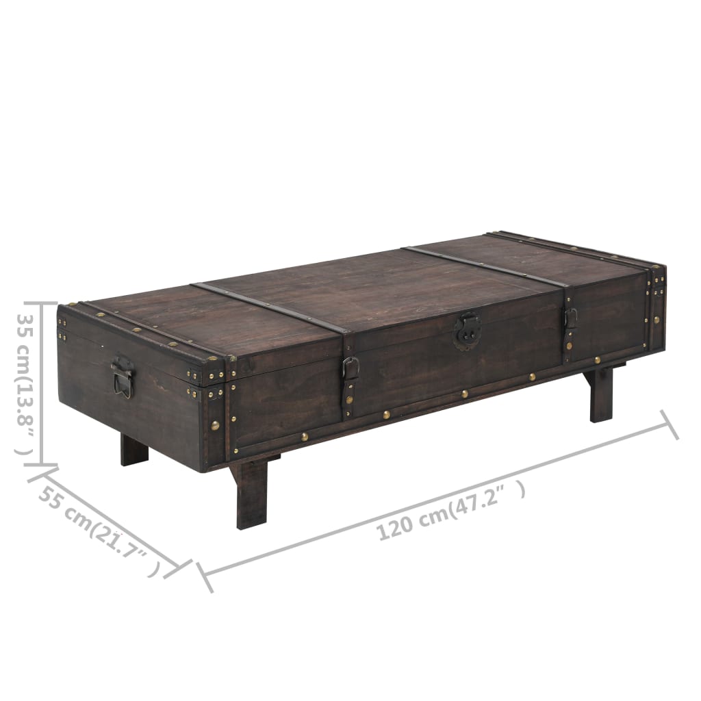 Table basse en contreplaqué style vintage 120x55x35 cm