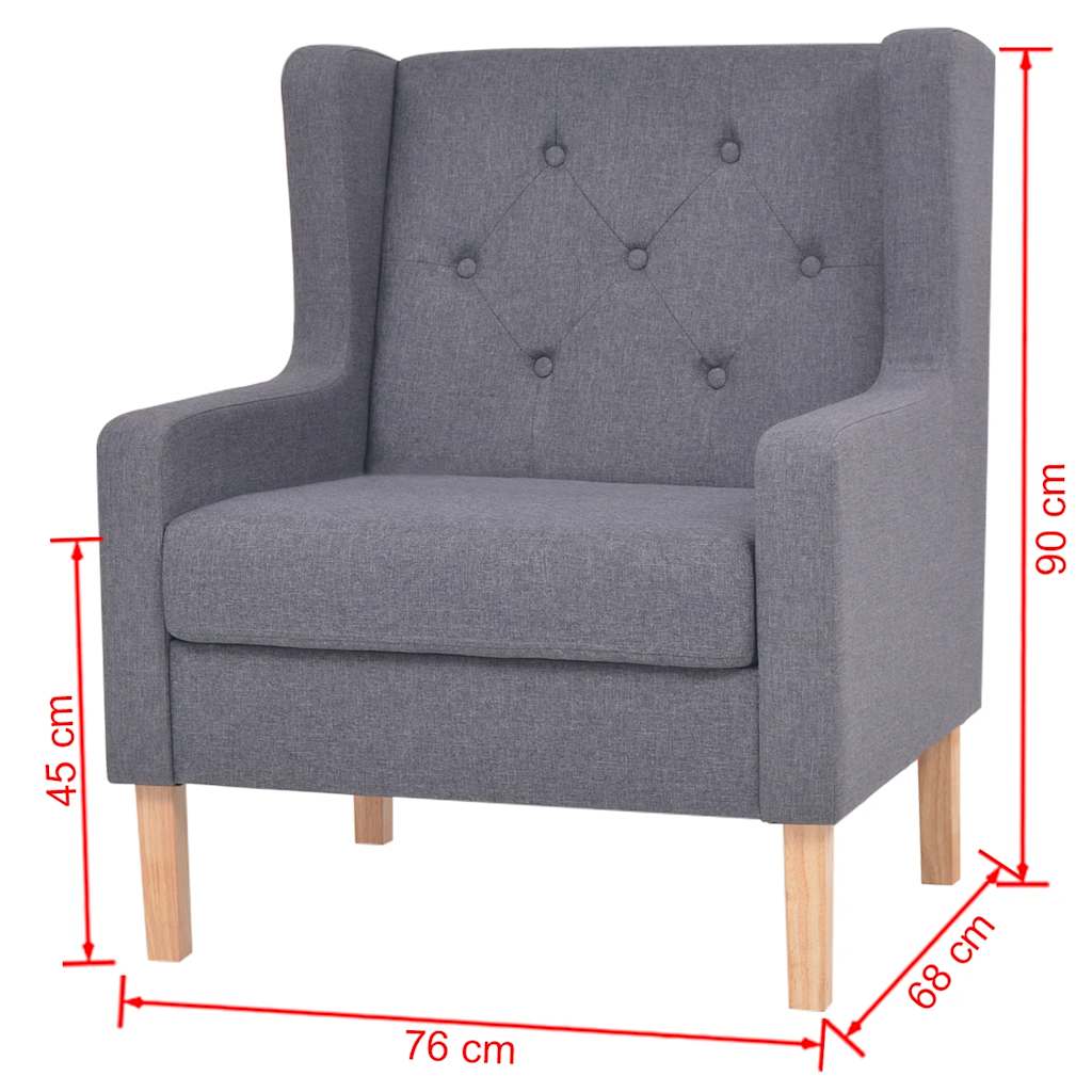 2-tlg. Sofa-Set Stoff Grau