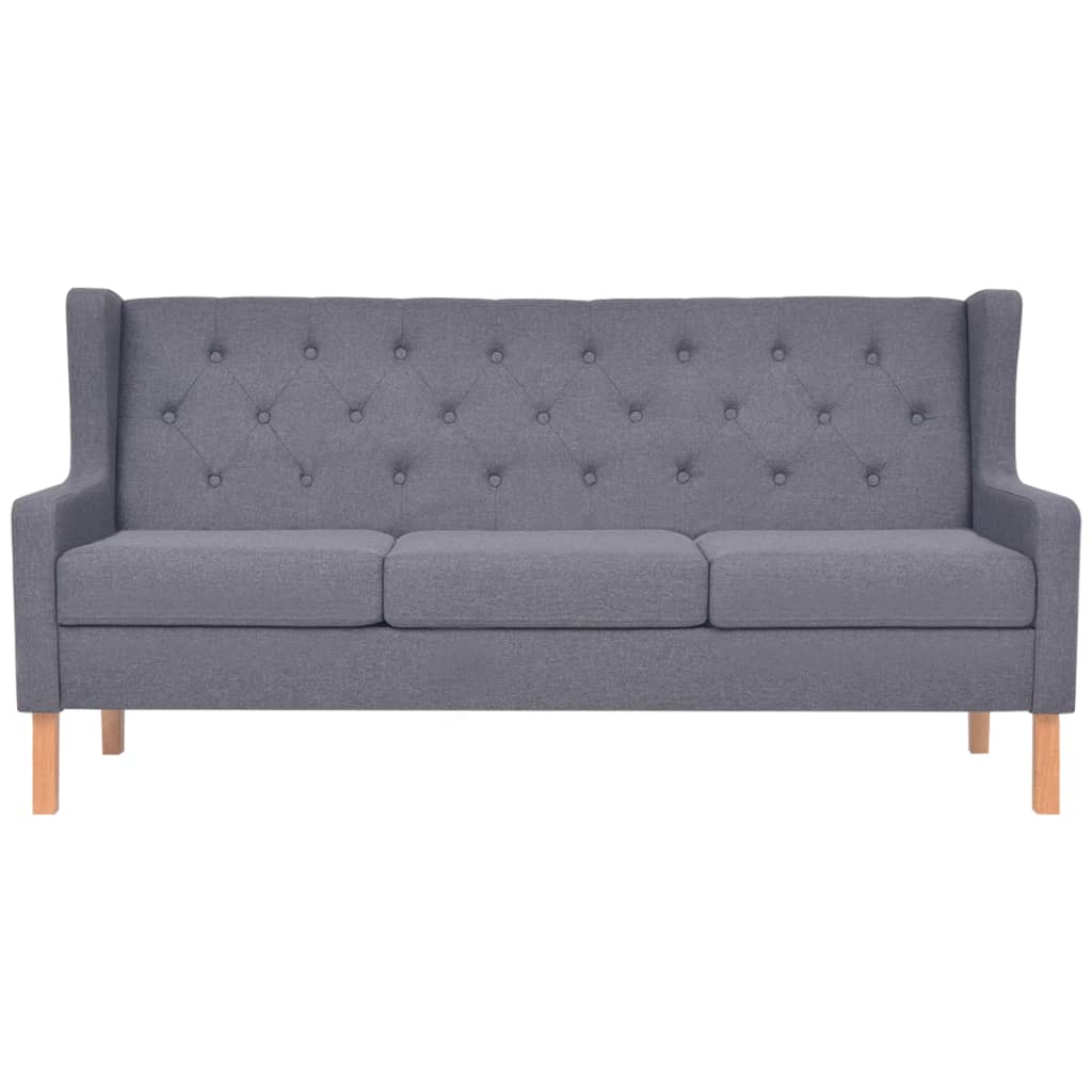 2-tlg. Sofa-Set Stoff Grau