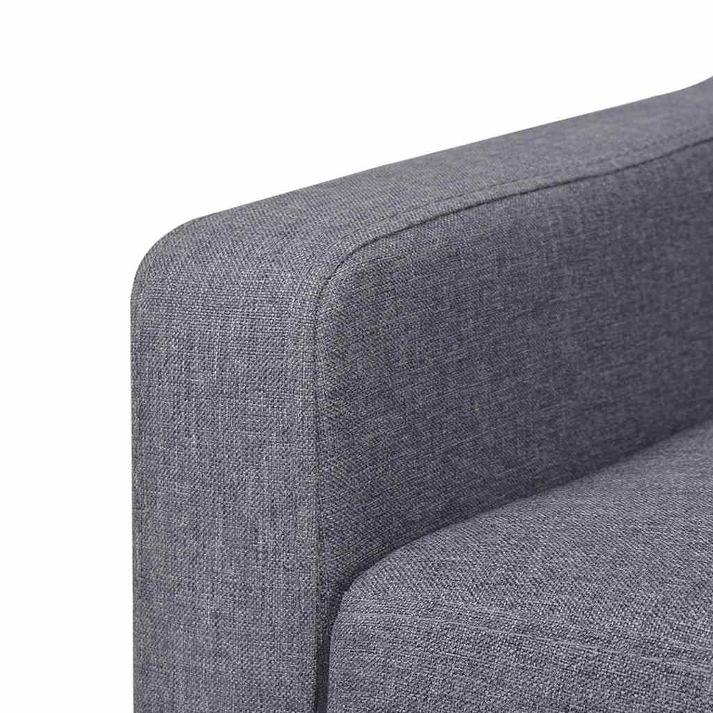 3-tlg. Sofa-Set Stoff Grau