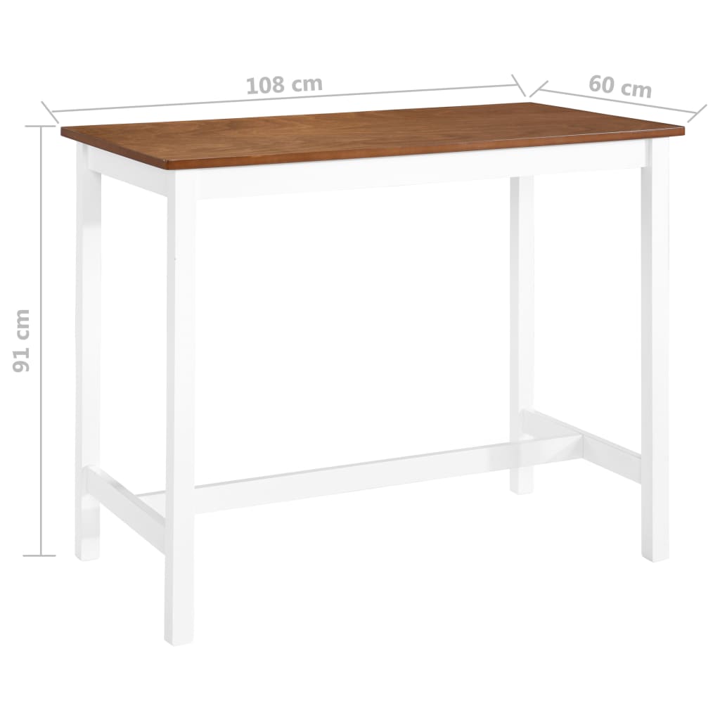 Bartisch- und Hocker-Set 3-tlg. Massivholz