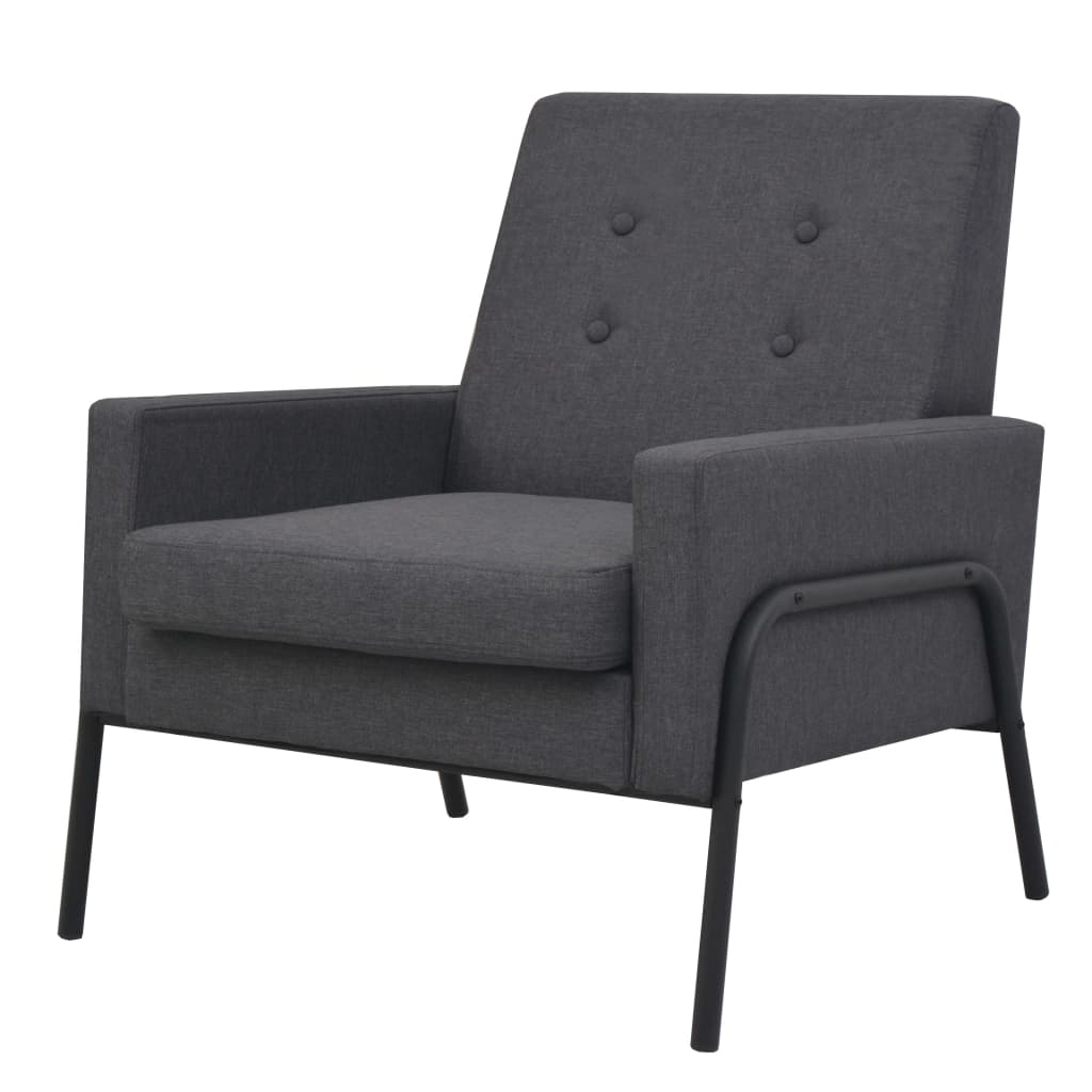 Sessel Dunkelgrau Stahl und Stoff