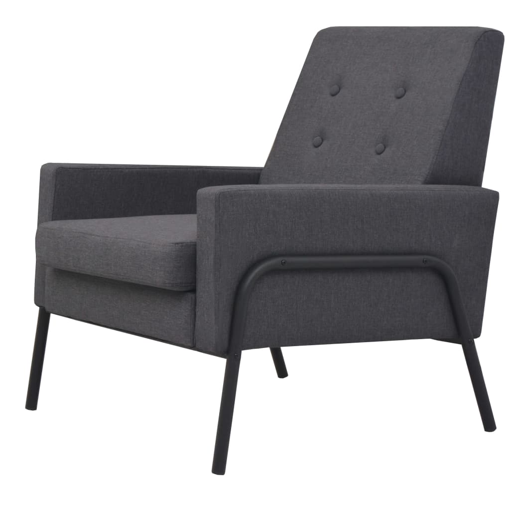 Sessel Dunkelgrau Stahl und Stoff