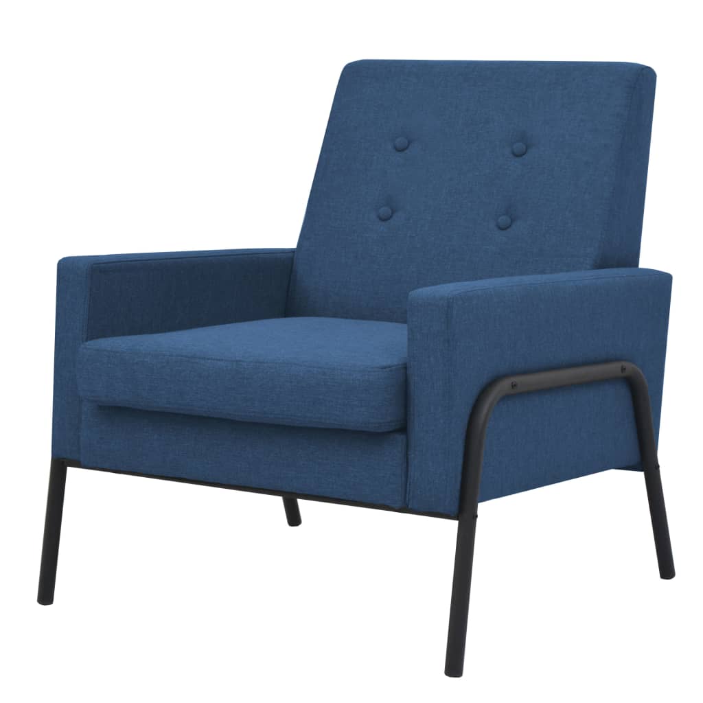 Sessel Blau Stahl und Stoff