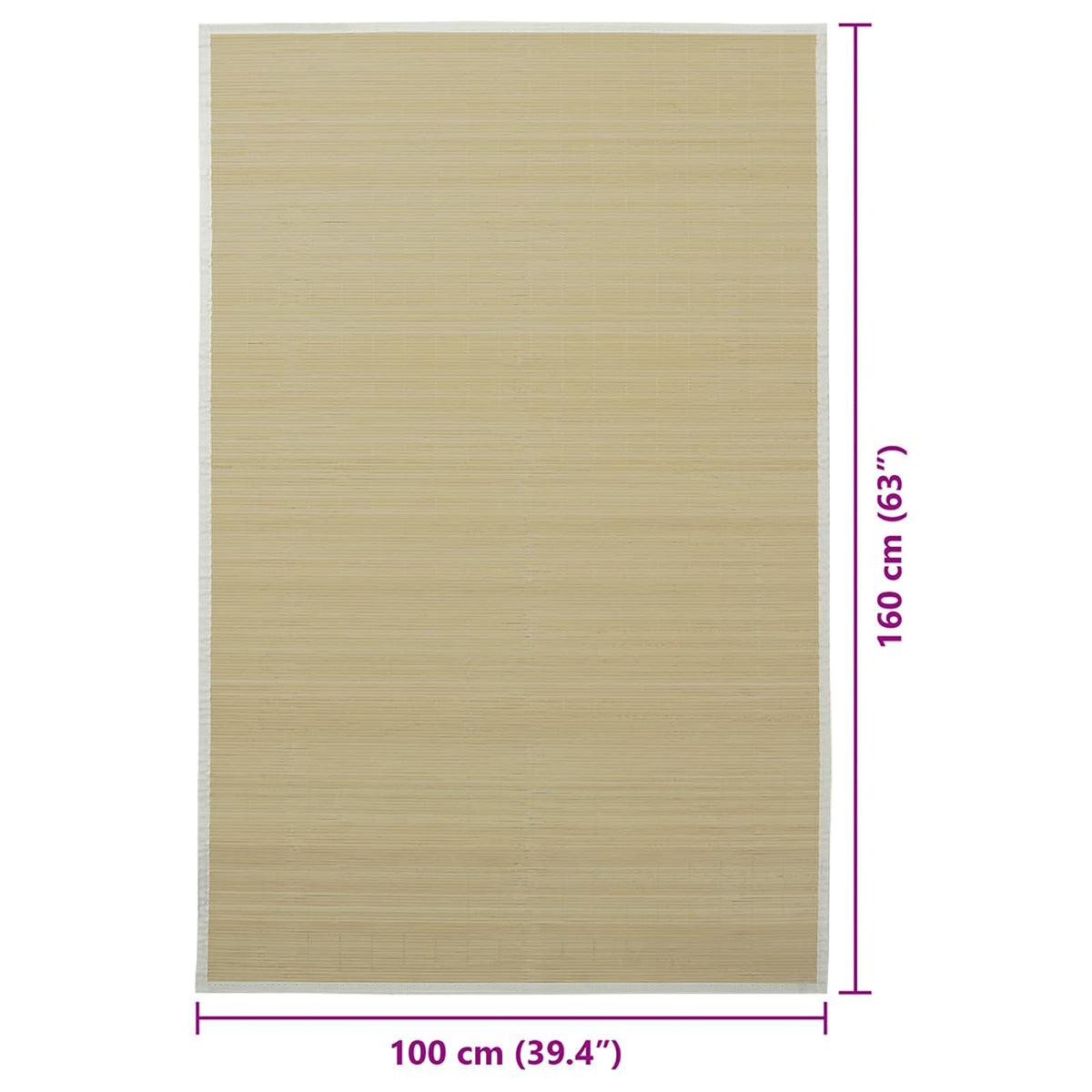 Teppich Bambus 100 x 160 cm Natur