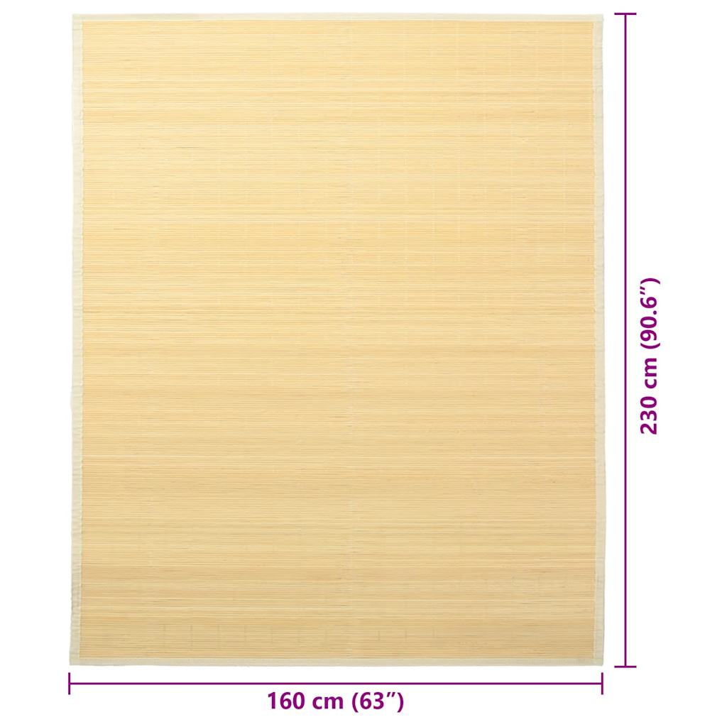 Teppich Bambus 160x230 cm Natur