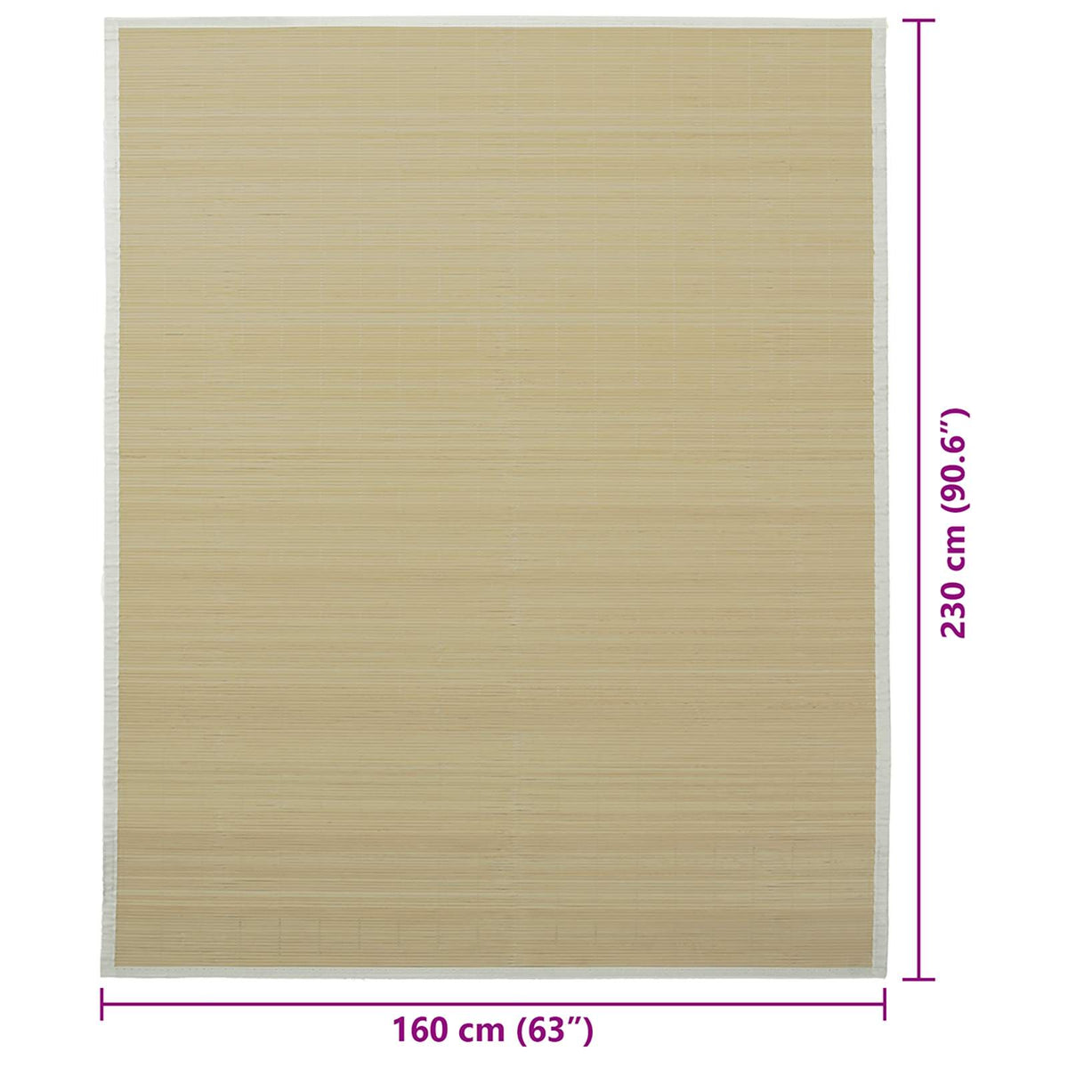 Teppich Bambus 160x230 cm Natur