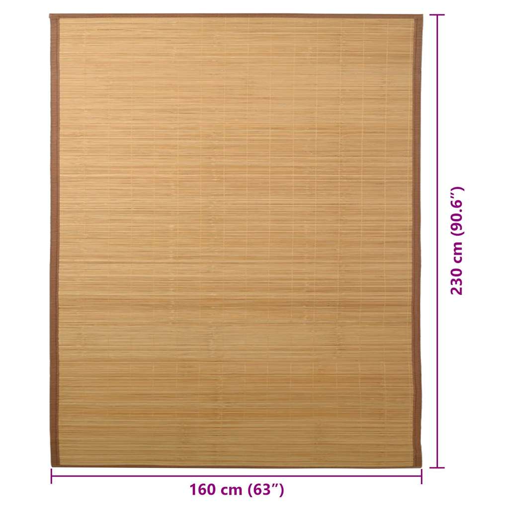 Teppich Bambus 160x230 cm Braun