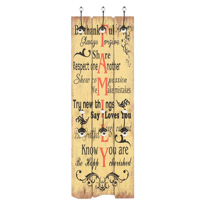 Wandgarderobe mit 6 Haken 120 x 40 cm "FAMILY