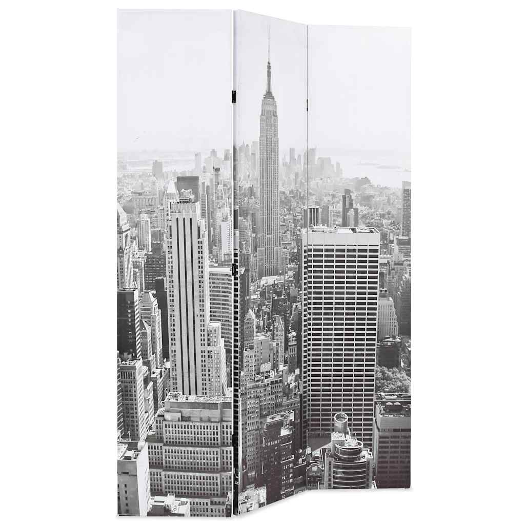 Raumteiler klappbar 120 x 170 cm New York bei Tag Schwarz-Weiß