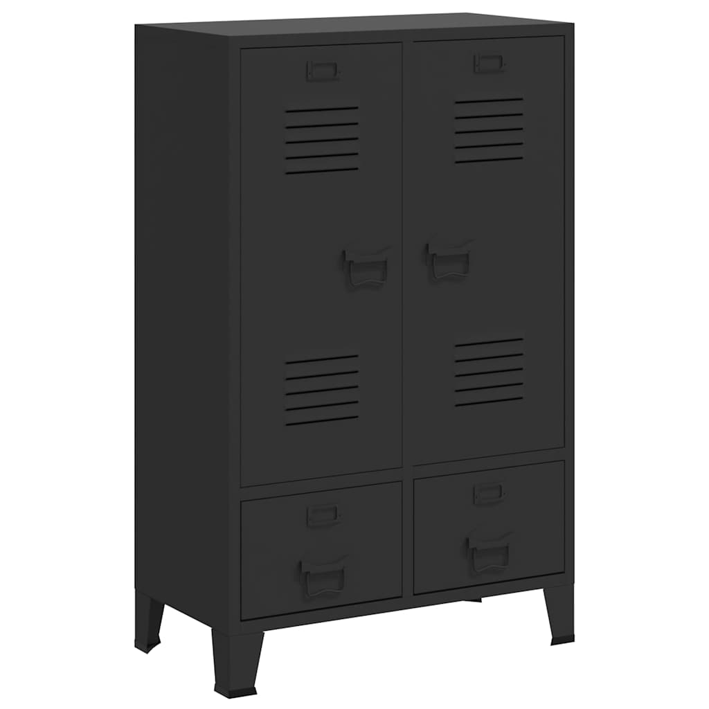 Kleiderschrank Metall Industrie-Stil 67 x 35 x 107 cm Schwarz
