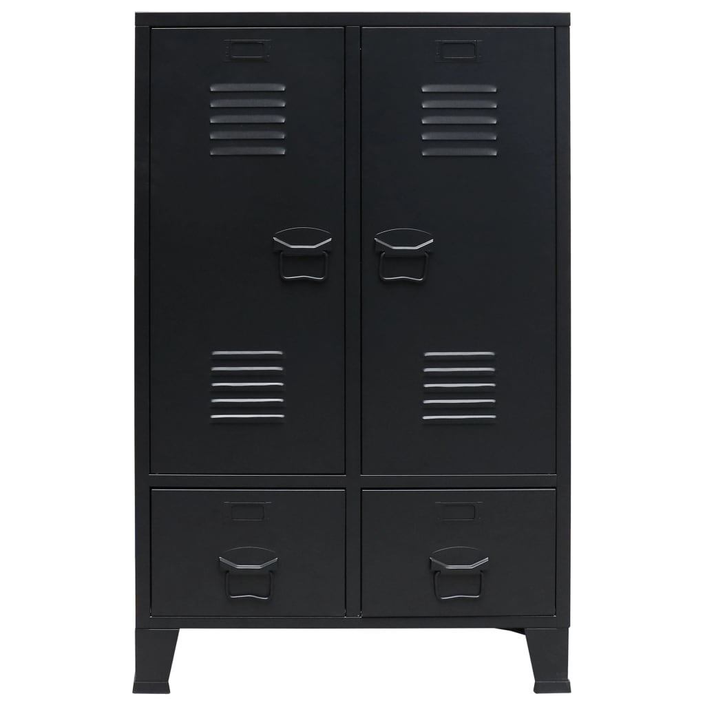 Wardrobe metal industrial style 67 x 35 x 107 cm black