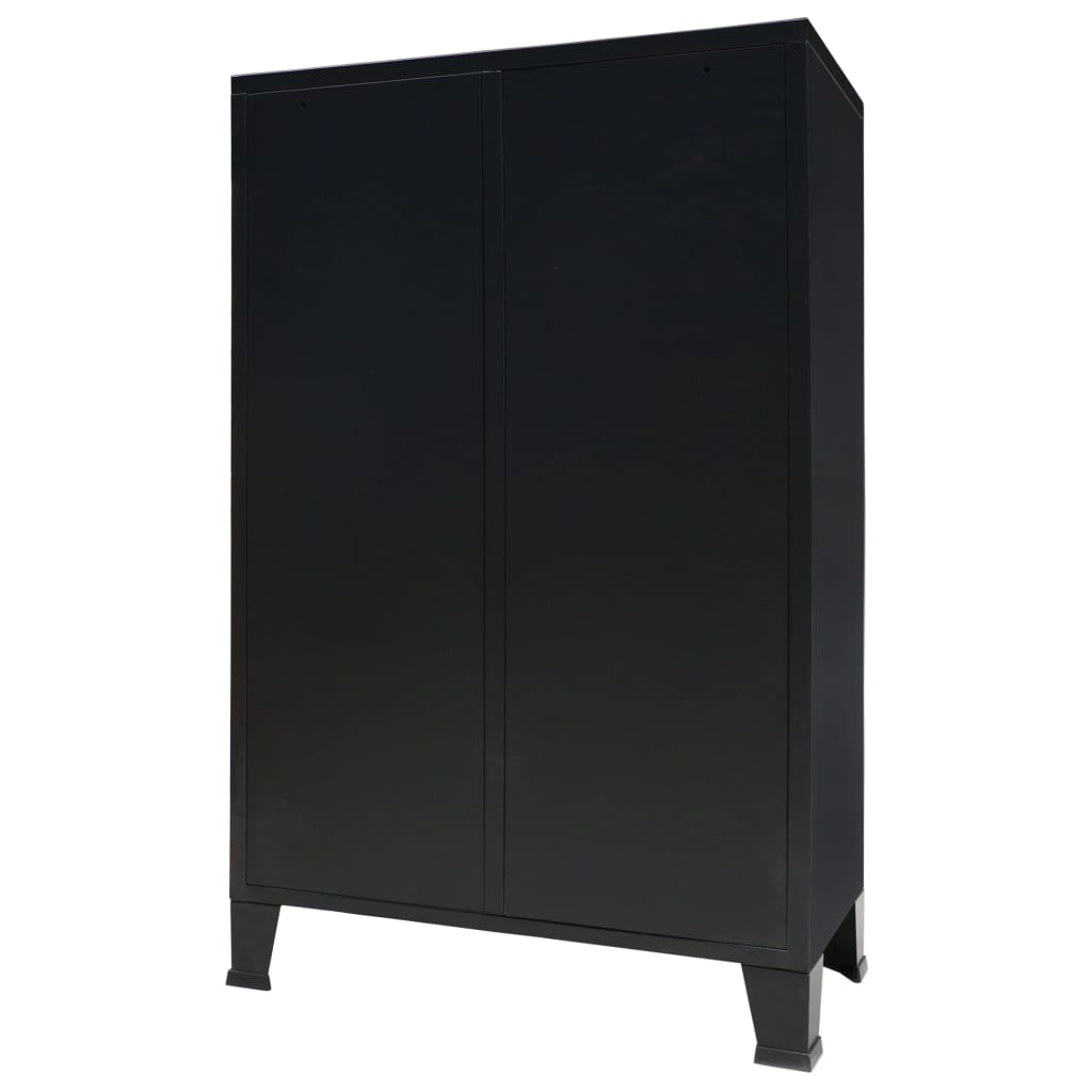 Wardrobe metal industrial style 67 x 35 x 107 cm black