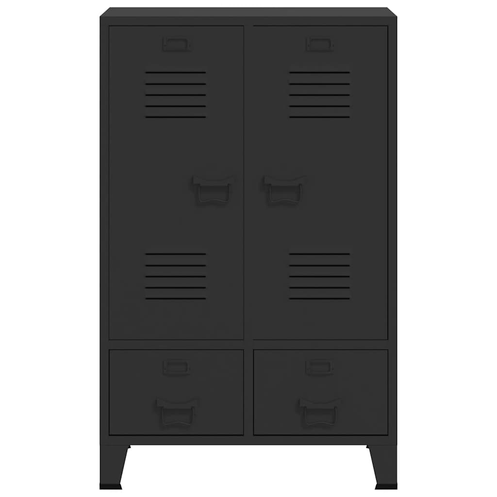 Kleiderschrank Metall Industrie-Stil 67 x 35 x 107 cm Schwarz
