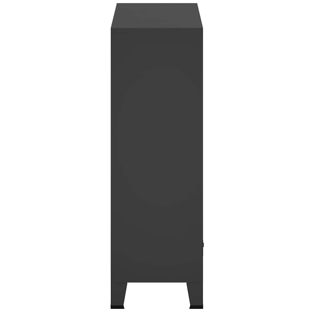 Kleiderschrank Metall Industrie-Stil 67 x 35 x 107 cm Schwarz