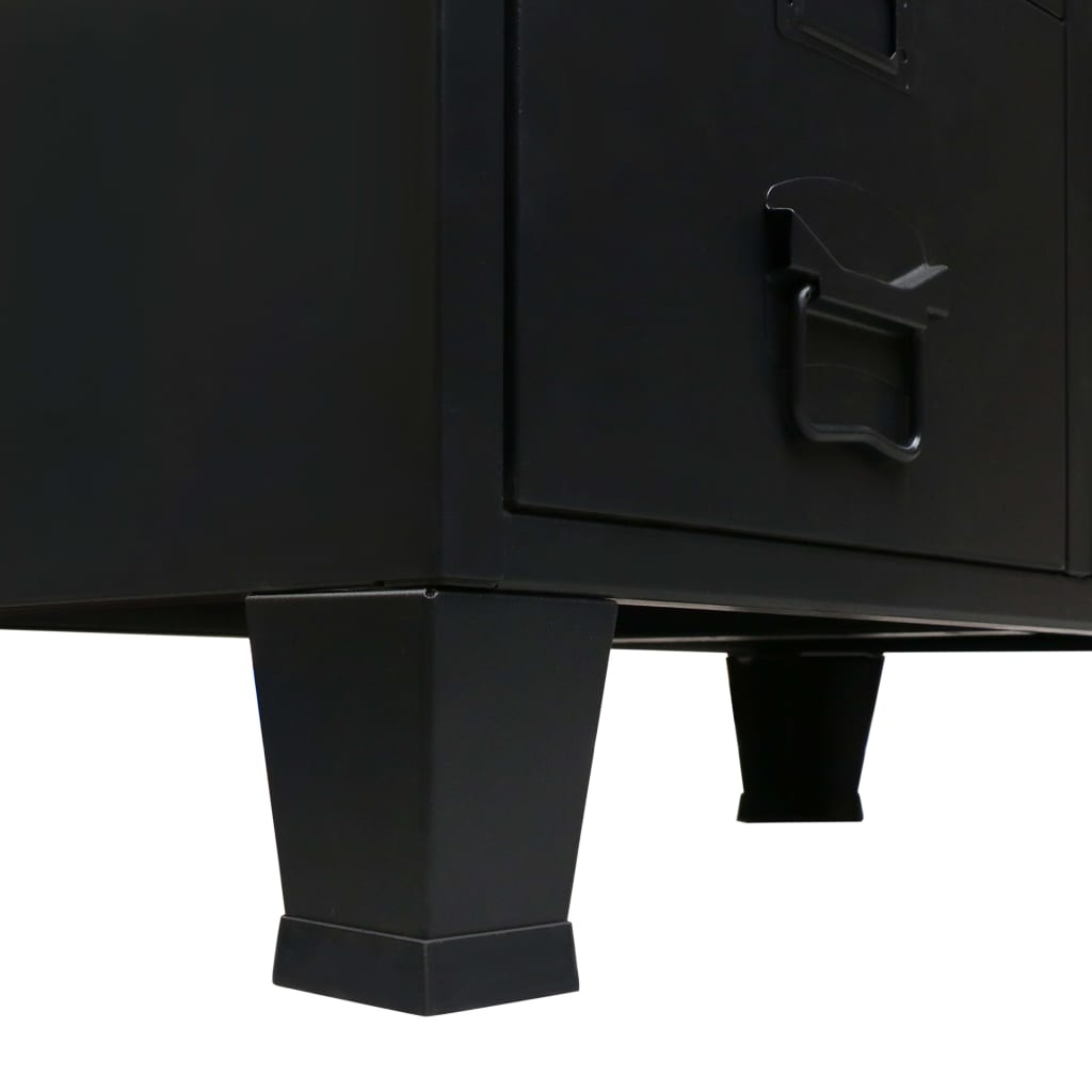 Wardrobe metal industrial style 67 x 35 x 107 cm black